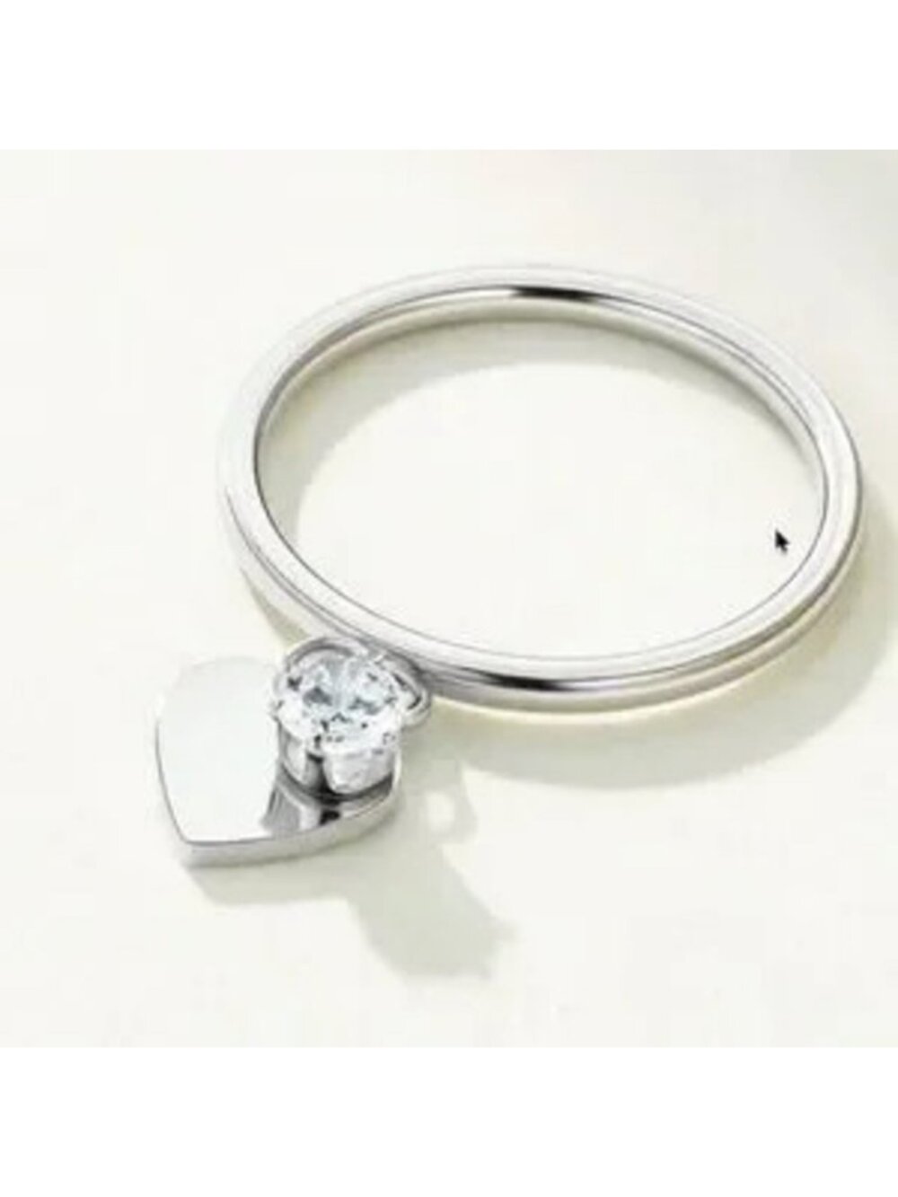 Luxe Silver Tone Heart Dainty Ring - Picture 3 of 3